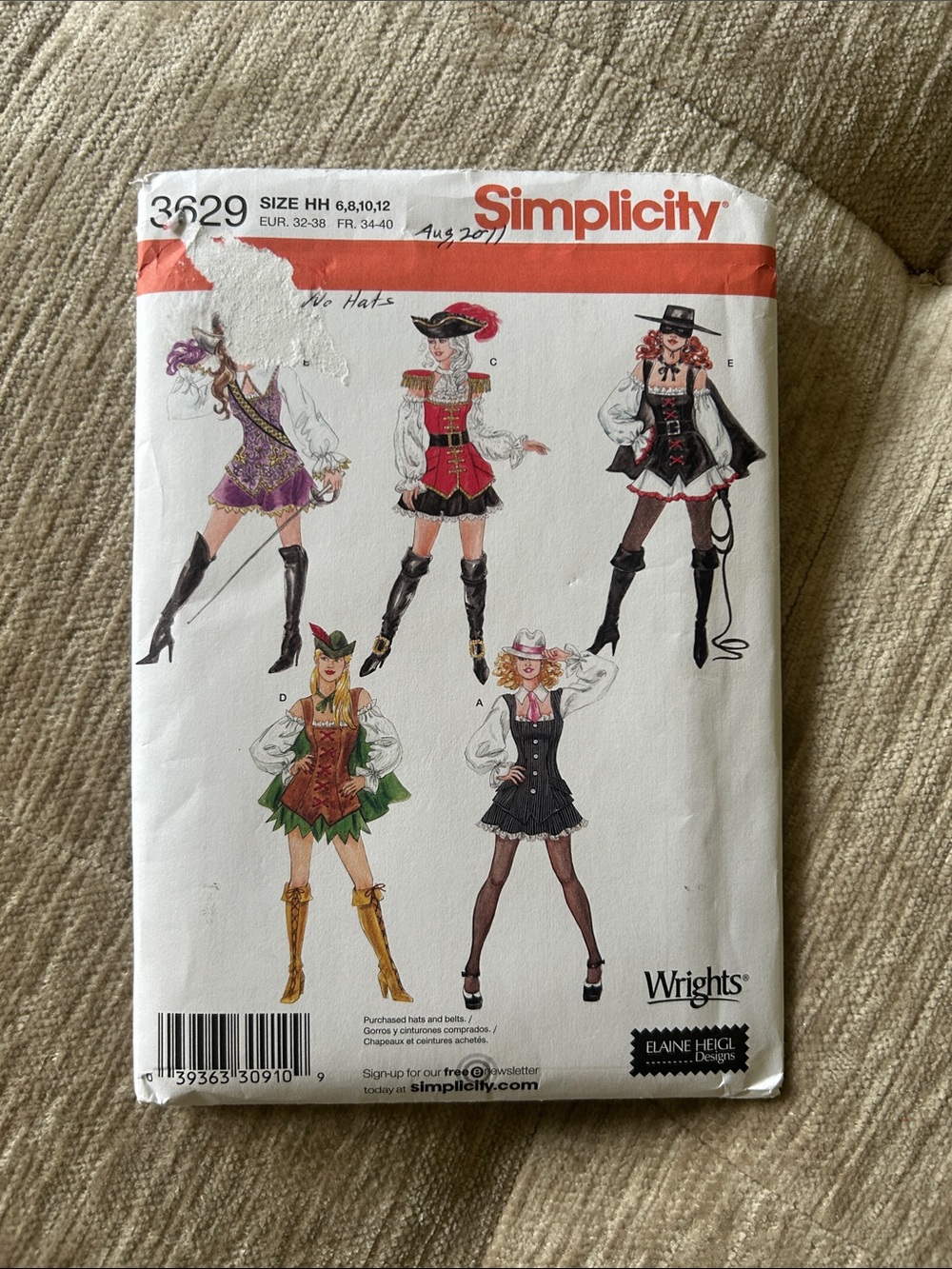 UNCUT Simplicity Woman Pirate & Adventure Costume Pattern - Multi-Color